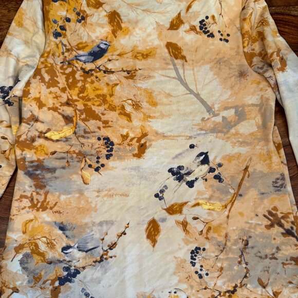 Charter Club Womens Bird Shirt PS Colorful‎ artsy painting - Picture 9 of 9